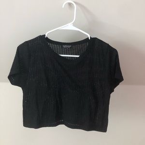 Top shop black transparent crop top US 8